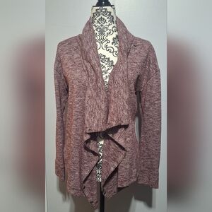Small Eddie Bauer Women's Burgundy Drape Cardigan Euc